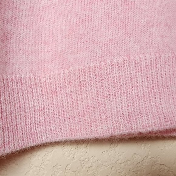 Scott & Scott London Womens Sweater Pink Trim Soft Ruffle 100% Cashmere Size M - Picture 9 of 12